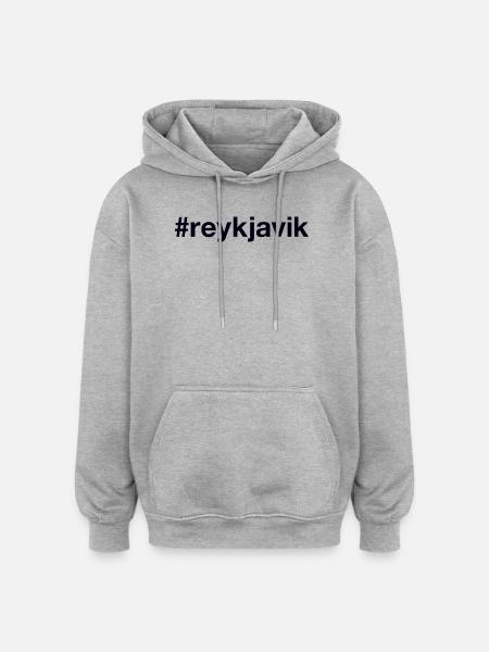 REYKJAVIK Hashtag Islannin saari - Unisex oversize huppari - harmaasävyinen