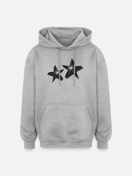 SpinnennetzStern halloweenMuster - Oversized Unisex Hoodie - Grau meliert