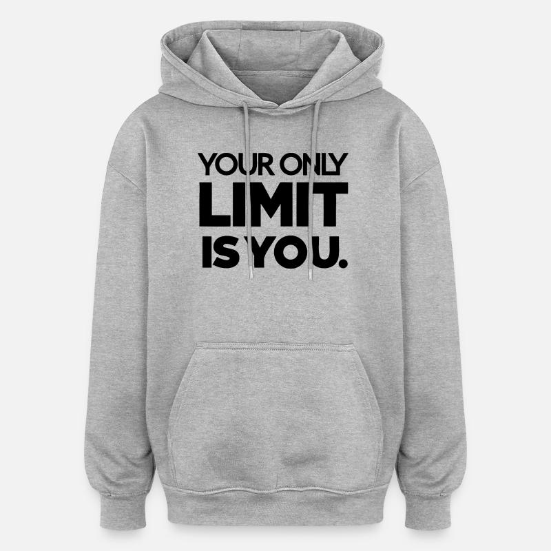 Celestial Moon and Stars Pattern - Oversized Unisex Hoodie - heather grey