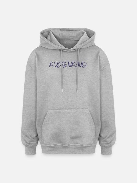 Kuestenkind, navy - Oversized Unisex Hoodie - Grau meliert