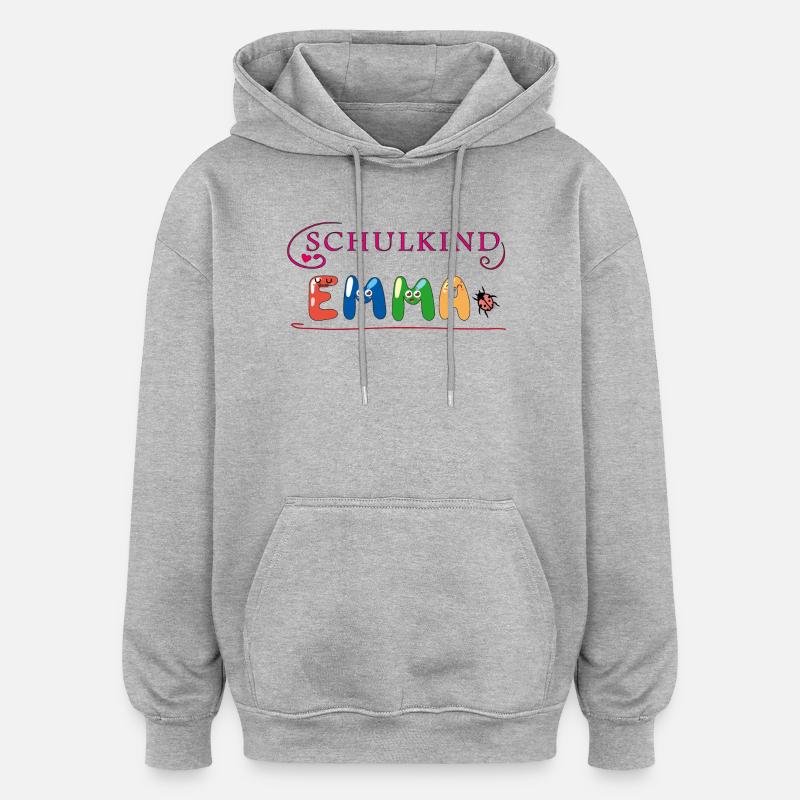 Écolière Emma - Sweat à capuche oversize unisexe - gris chiné