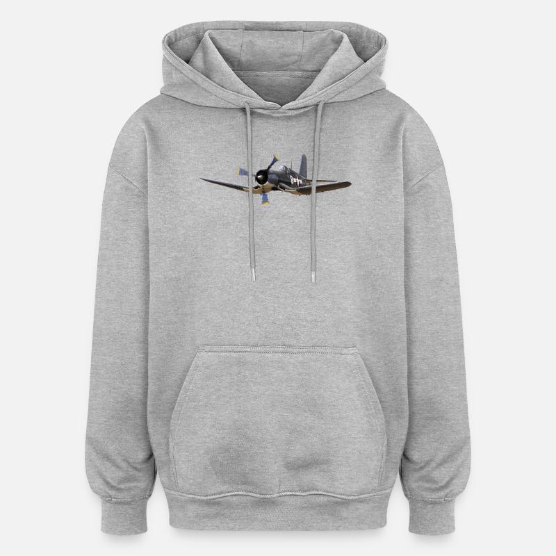 F4U Corsair - Sweat à capuche oversize unisexe - gris chiné