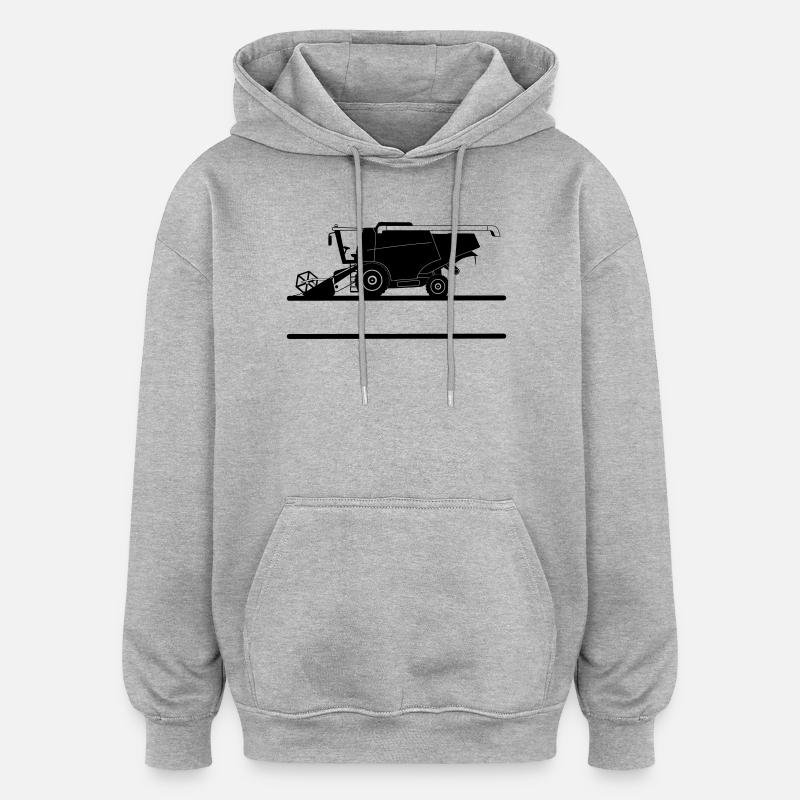 Combine Combine with Custom Text Space - Oversized Unisex Hoodie - heather grey