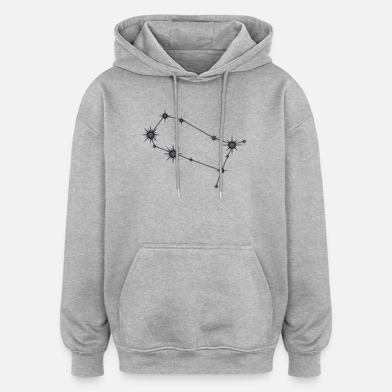 Zwillinge Sternbild Sternzeichen Schwarz & Grau - Oversized Unisex Hoodie - Grau meliert