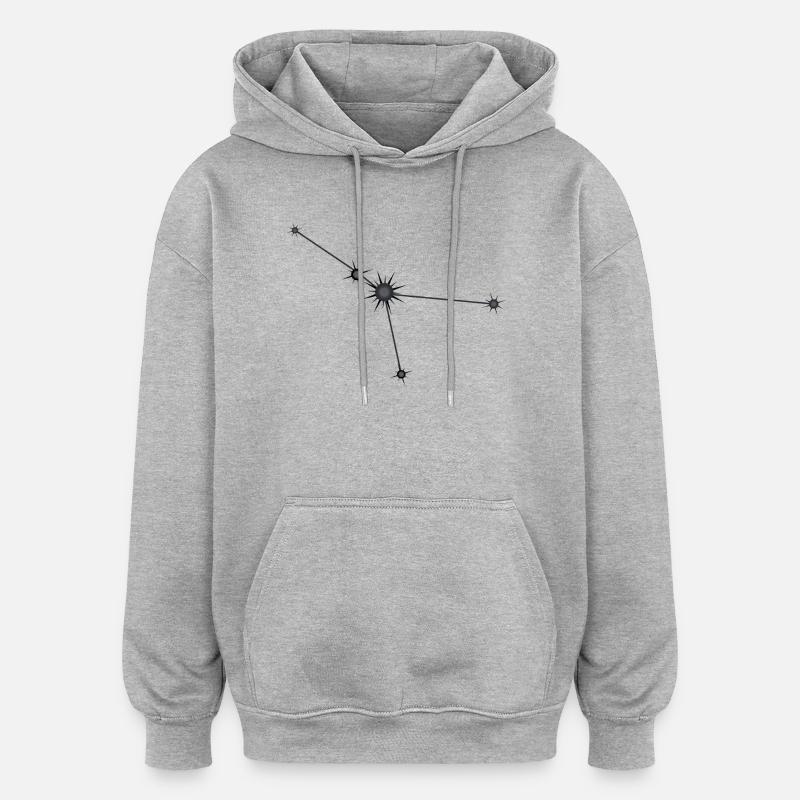 Krebs Stern Konstellation Sternzeichen Schwarz & Grau - Oversized Unisex Hoodie - Grau meliert