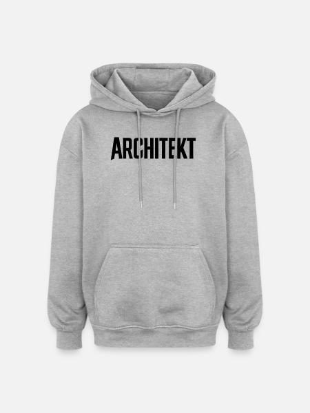 Architekt Schriftzug - Oversized Unisex Hoodie - Grau meliert