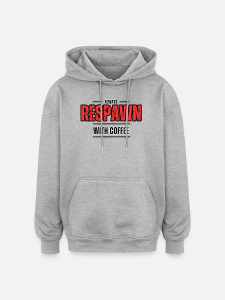 Always Respawn With Coffee – Gamer Café - Oversized Unisex Hoodie - heather grey