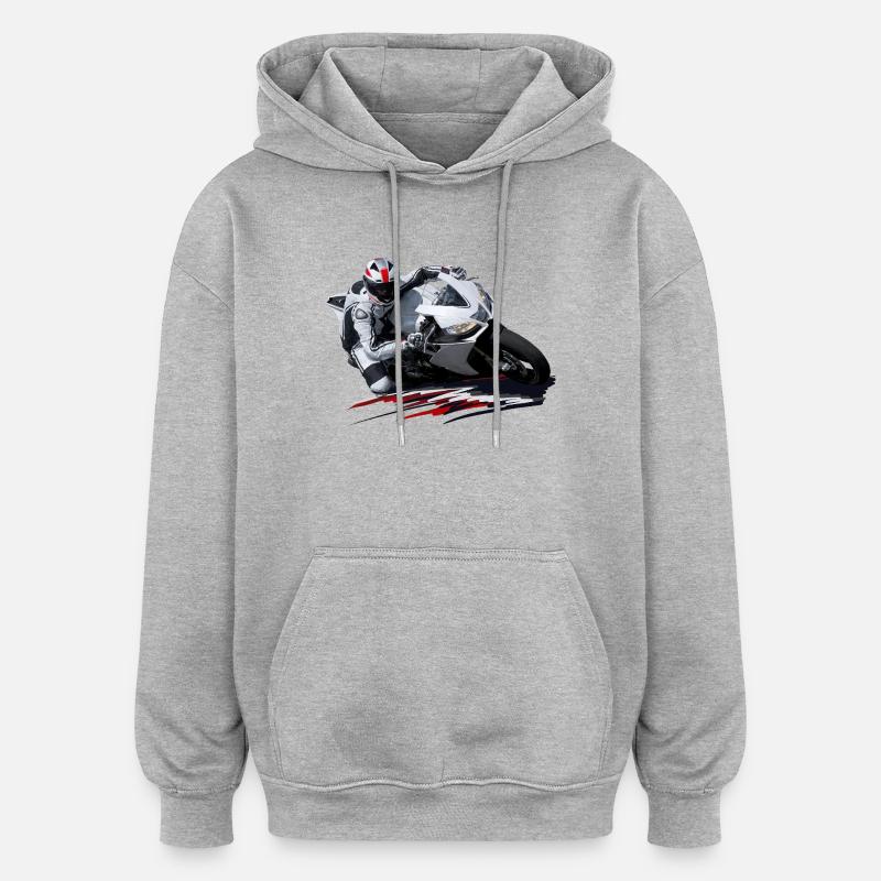 Sport automobile - Sweat à capuche oversize unisexe - gris chiné
