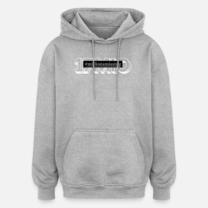 EM/SFC millionsblanc manquant - Sweat à capuche oversize unisexe - gris chiné