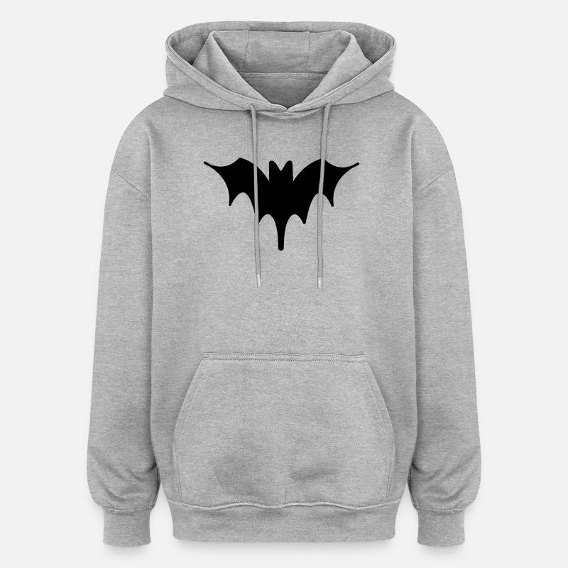 Chauve-souris Halloween Art 3 - Sweat à capuche oversize unisexe - gris chiné