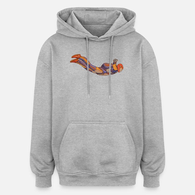 Parachutisme - Sweat à capuche oversize unisexe - gris chiné