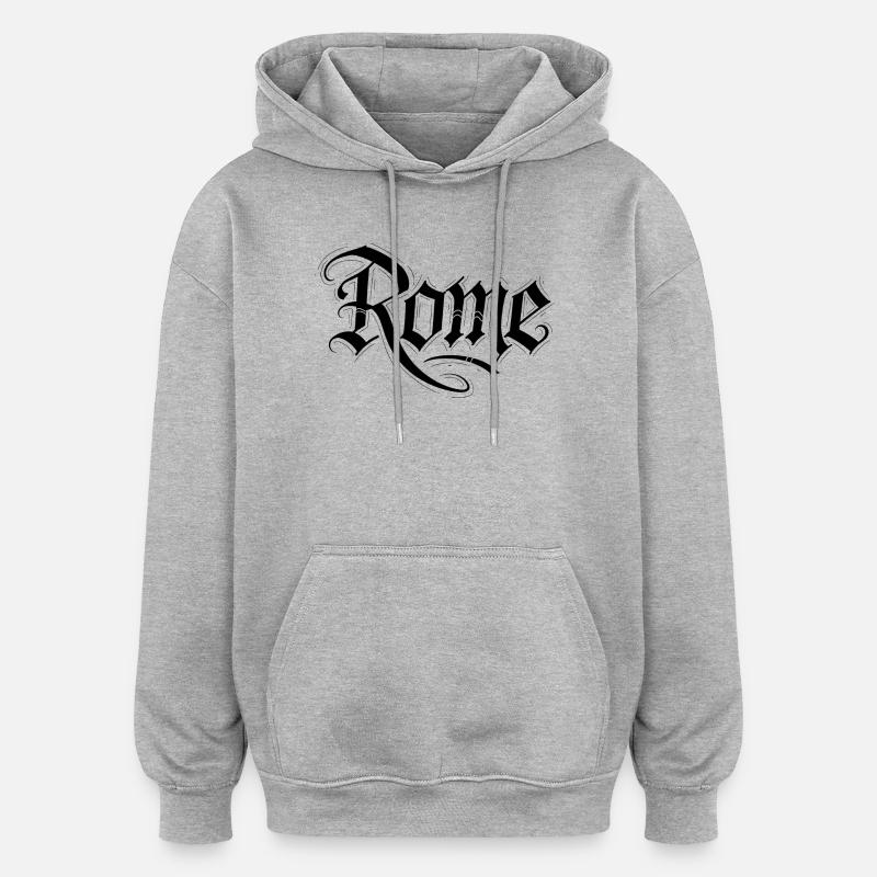 Rome - Sweat à capuche oversize unisexe - gris chiné