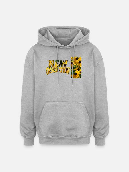 New Birth Sunflower Drawings - Oversized Unisex Hoodie - heather grey