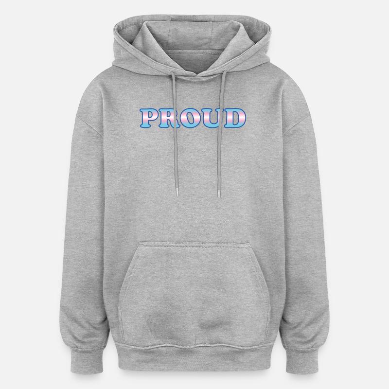 Trans Pride - Drapeau transgenre - Sweat à capuche oversize unisexe - gris chiné