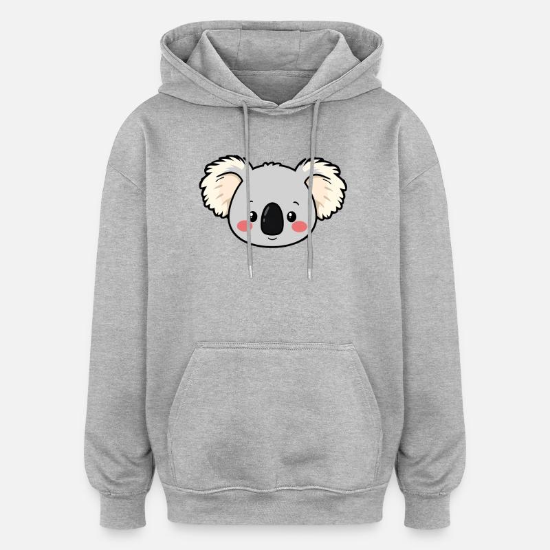 Ours Koala - Sweat à capuche oversize unisexe - gris chiné