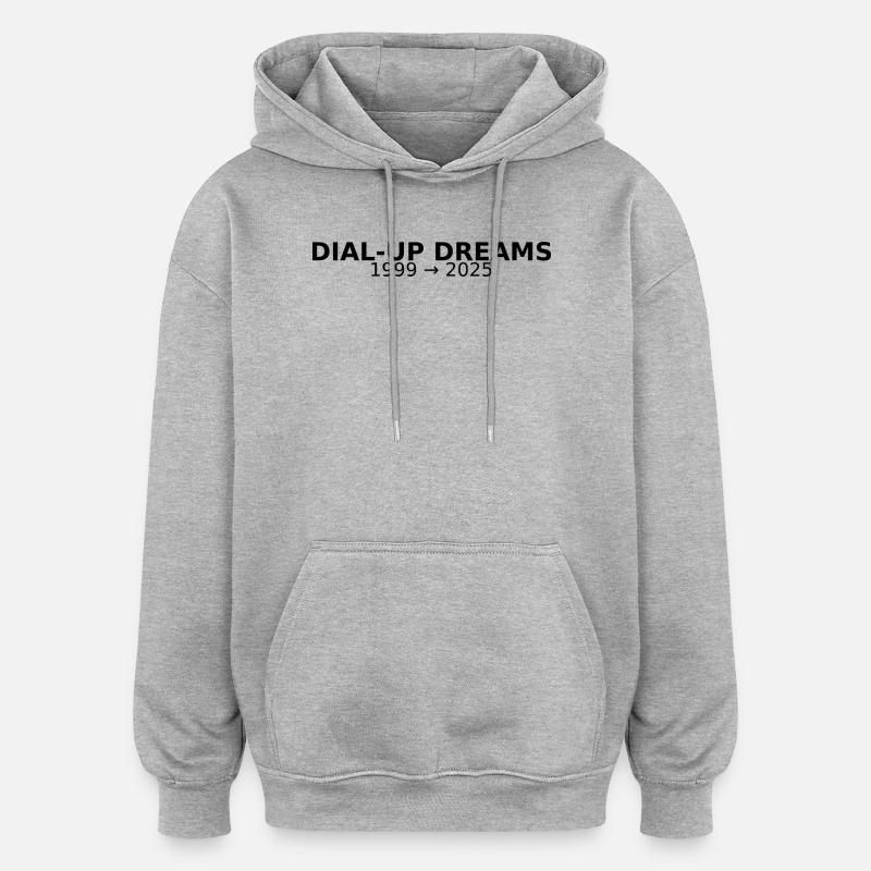 RÊVES D’ACCÈS COMMUTÉ - Sweat à capuche oversize unisexe - gris chiné