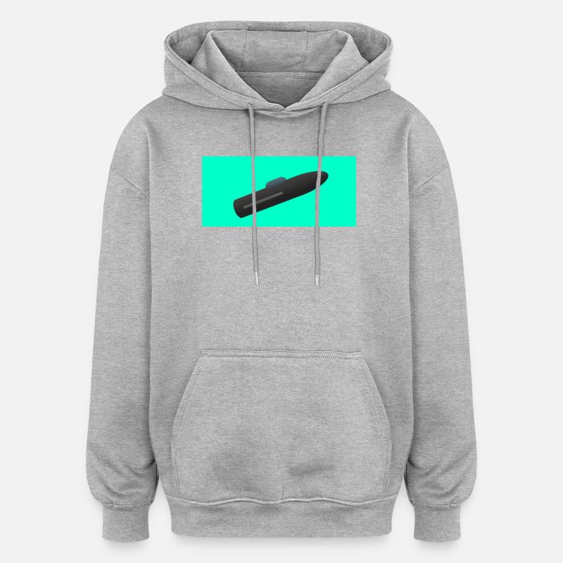 Minimalistische U-Boot-Silhouette - Oversized Unisex Hoodie - Grau meliert