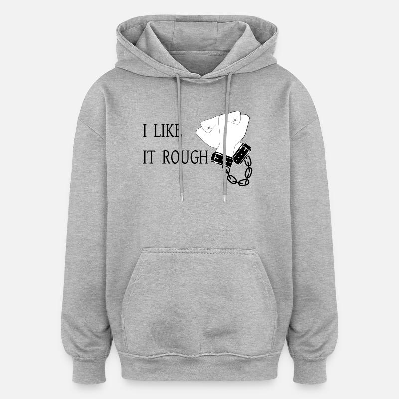 J’aime ça brut - Sweat à capuche oversize unisexe - gris chiné