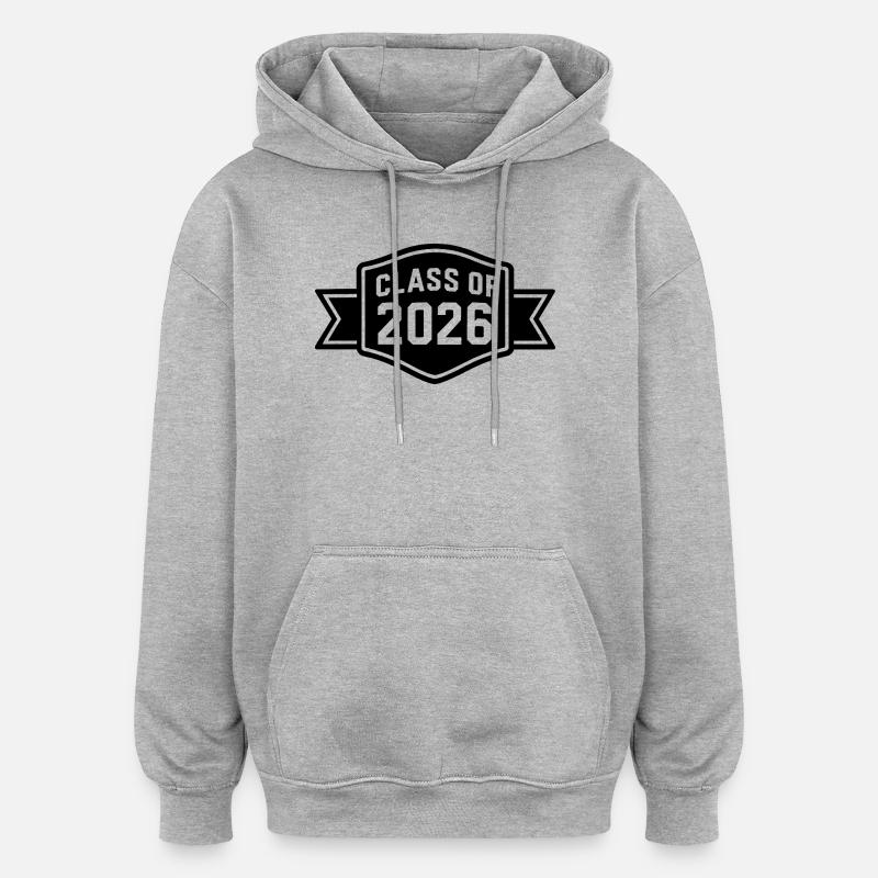 Classe de 2026 - Sweat à capuche oversize unisexe - gris chiné
