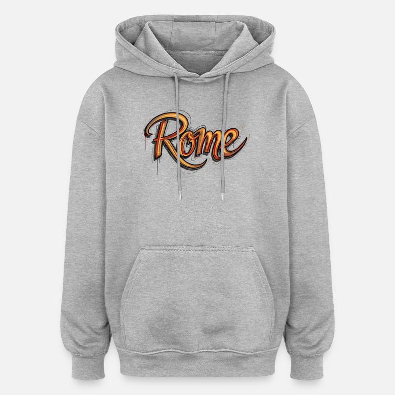 Rom - Oversized Unisex Hoodie - Grau meliert
