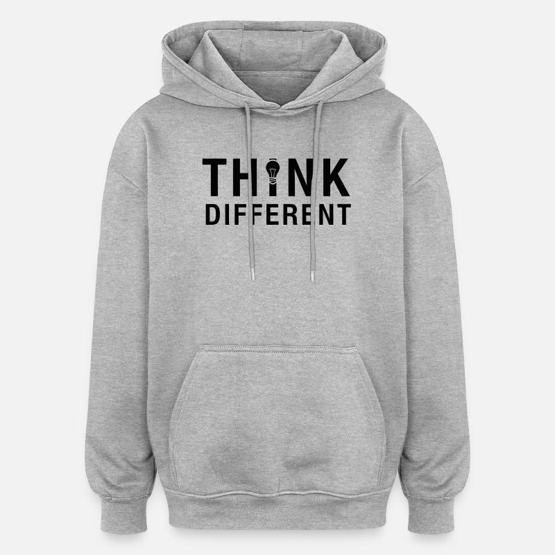 Kreatives Denken Sie anders Glühbirnendesign - Oversized Unisex Hoodie - Grau meliert