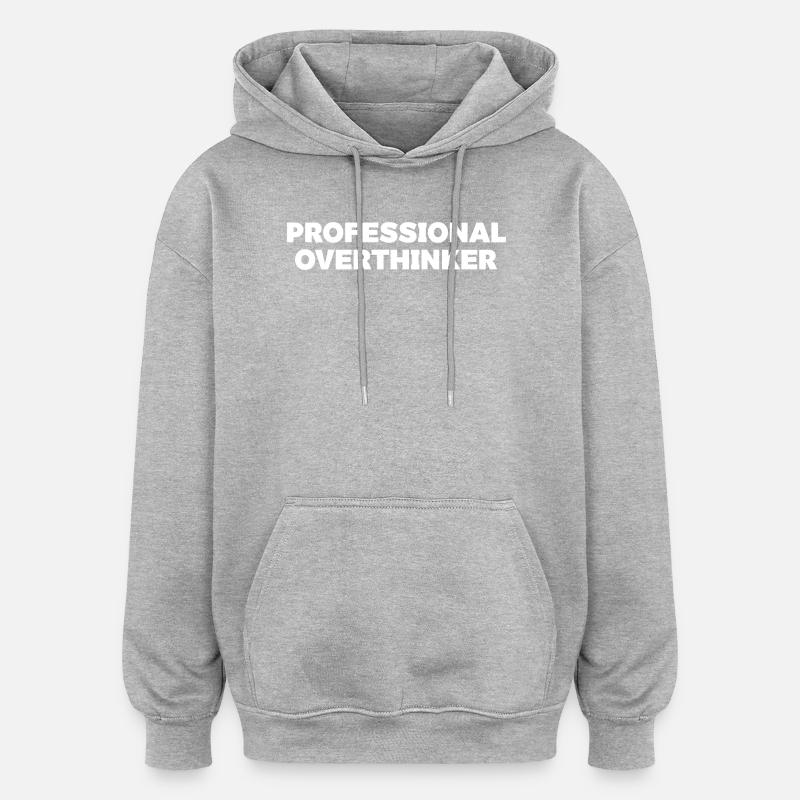 Conception typographique futuriste - Sweat à capuche oversize unisexe - gris chiné