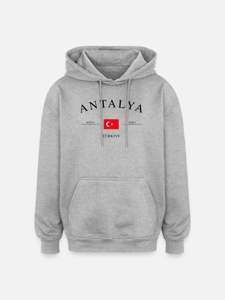 Antalya Turkey – Holiday Souvenir & Gift - Oversized Unisex Hoodie - heather grey