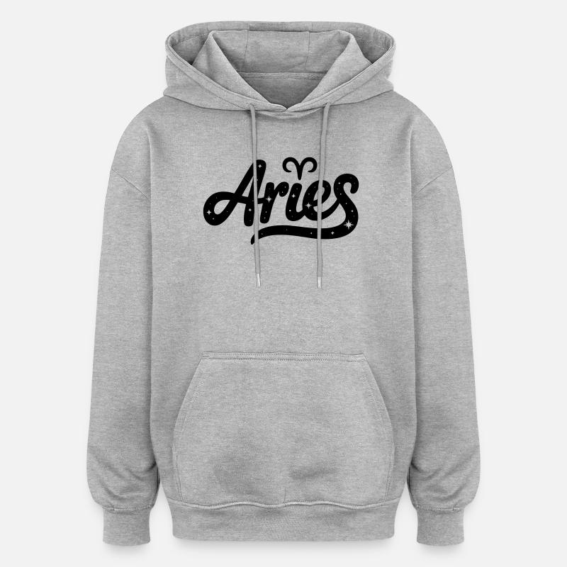 Bélier - Conception du signe du zodiaque - Sweat à capuche oversize unisexe - gris chiné