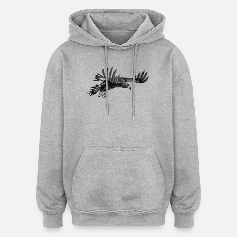 L’Aigle - Sweat à capuche oversize unisexe - gris chiné