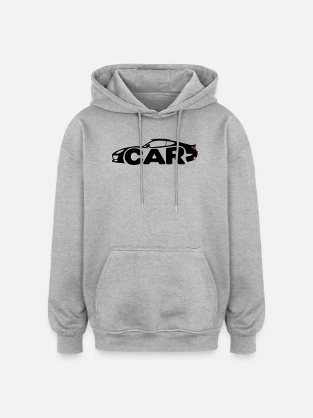 Sportwagen - Cooles Auto-Logo - Oversized Unisex Hoodie - Grau meliert