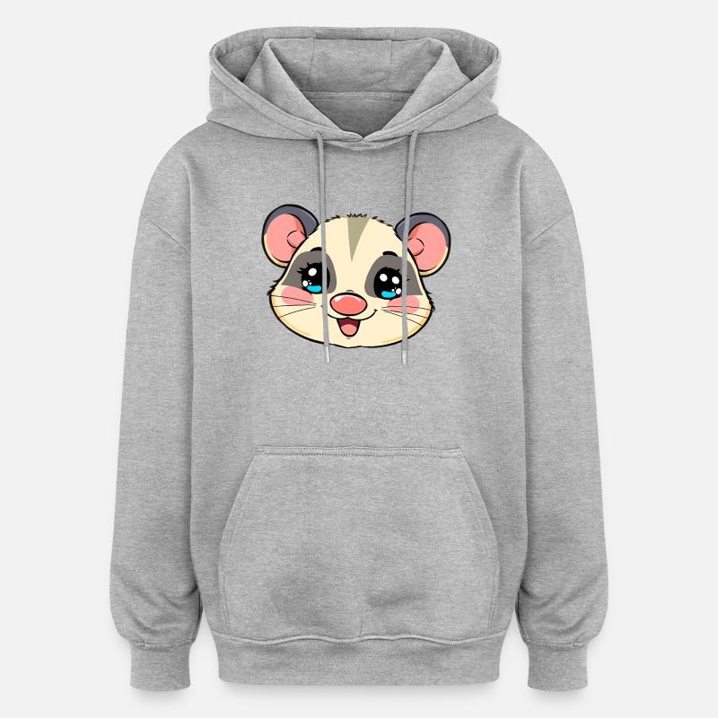 opossum - Sweat à capuche oversize unisexe - gris chiné