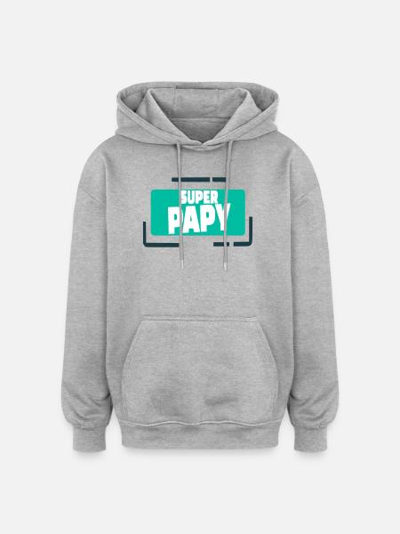 Super Opa bunte Illustration - Oversized Unisex Hoodie - Grau meliert