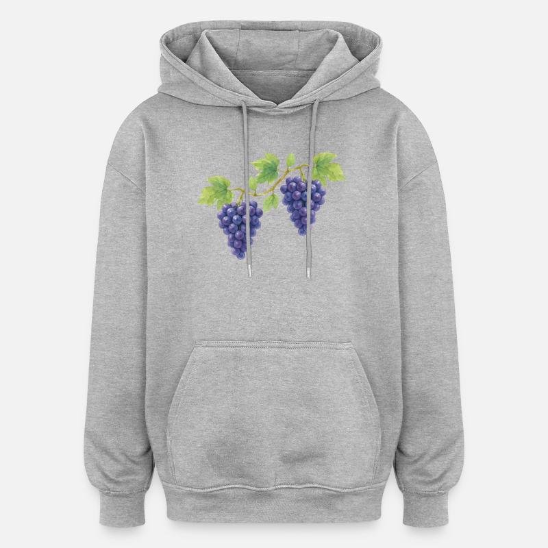 Conception de costumes traditionnels de raisin - Sweat à capuche oversize unisexe - gris chiné