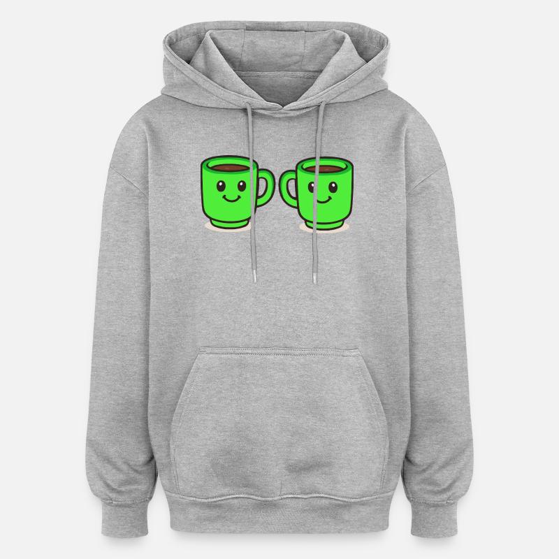 kaffeetasse-kaffee-2 - Oversized Unisex Hoodie - Grau meliert