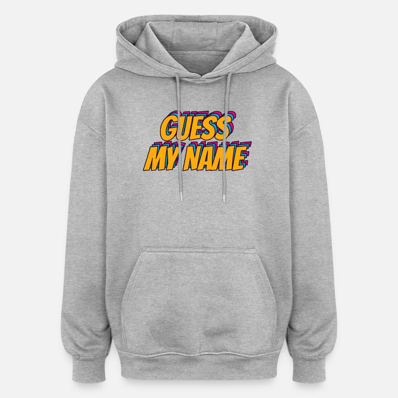 Devinez le nom de Mi - Sweat à capuche oversize unisexe - gris chiné