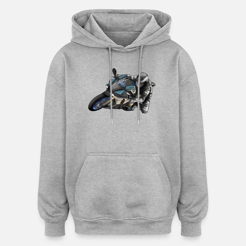 Adrenalin Motorrad Racing Design - Oversized Unisex Hoodie - Grau meliert