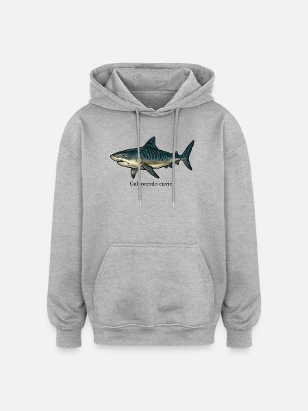 Galeocerdo cuvier tiger shark design - Oversized Unisex Hoodie - heather grey