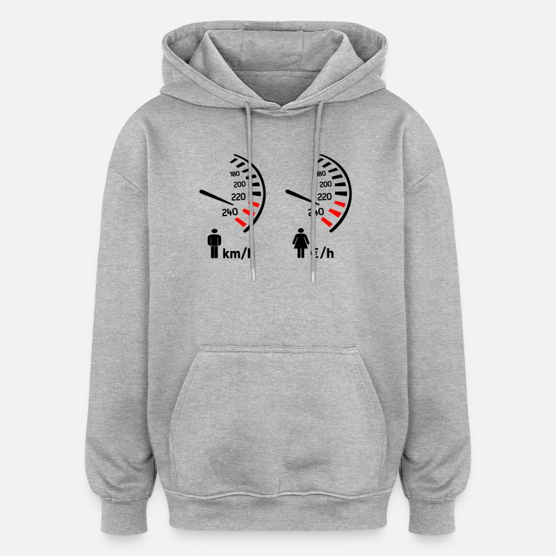 Speedometer km/h and expense meter - Oversized Unisex Hoodie - heather grey