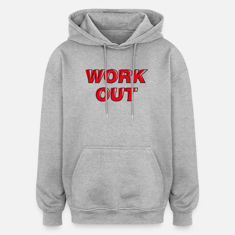 Travailler - Sweat à capuche oversize unisexe - gris chiné