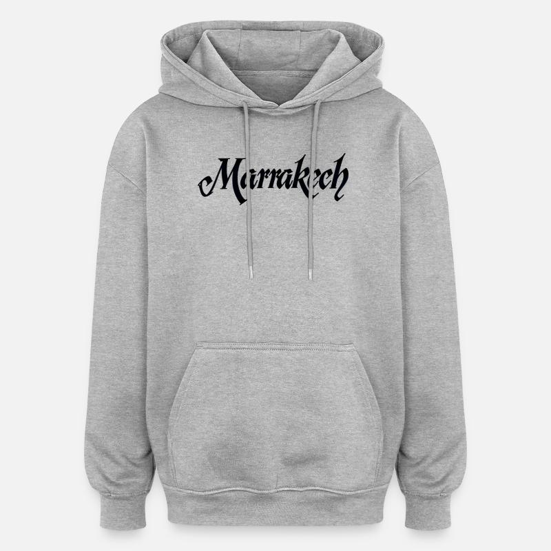 Marrakech Rote Stadtmauer Muster - Oversized Unisex Hoodie - Grau meliert