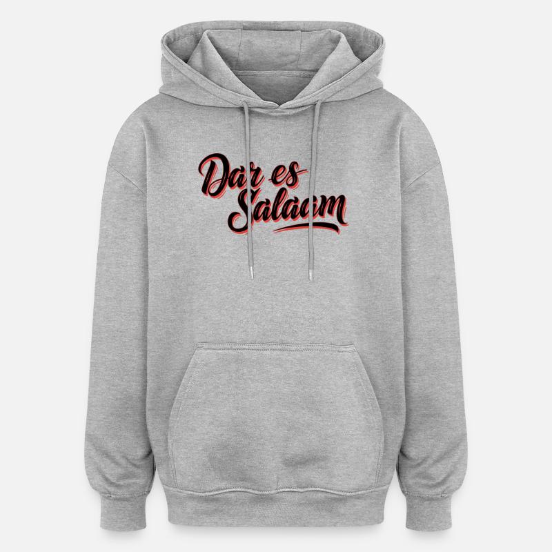 Dar es Salaam - Sweat à capuche oversize unisexe - gris chiné