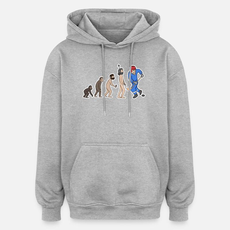 Evolution Eishockeyspieler  - Oversized Unisex Hoodie - heather grey