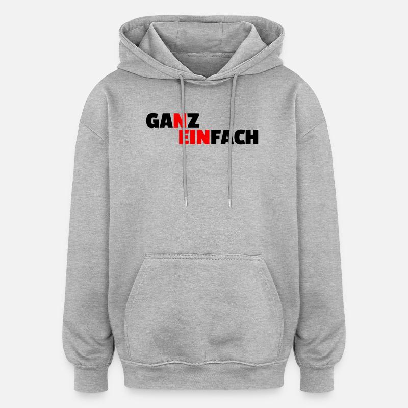 SIMPLEMENT NON - Sweat à capuche oversize unisexe - gris chiné