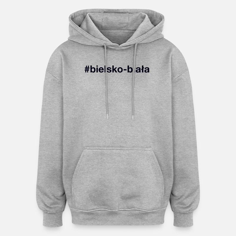 Bielsko-Biala Pologne - Sweat à capuche oversize unisexe - gris chiné