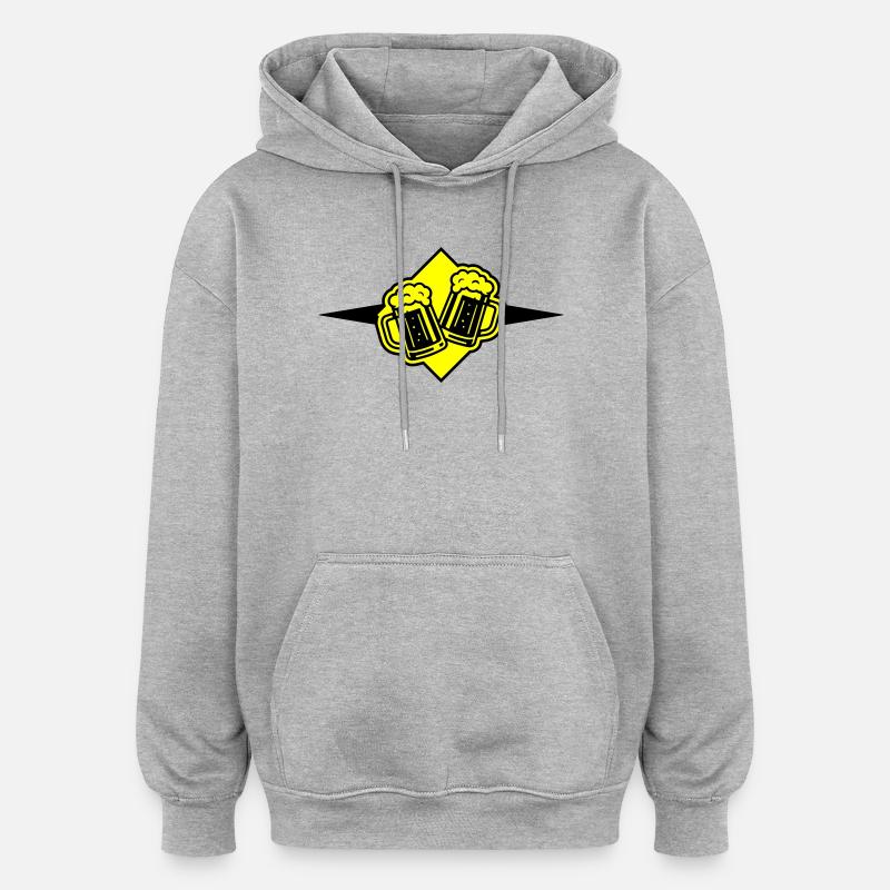 Bierkrug Bier Symbol - Oversized Unisex Hoodie - Grau meliert