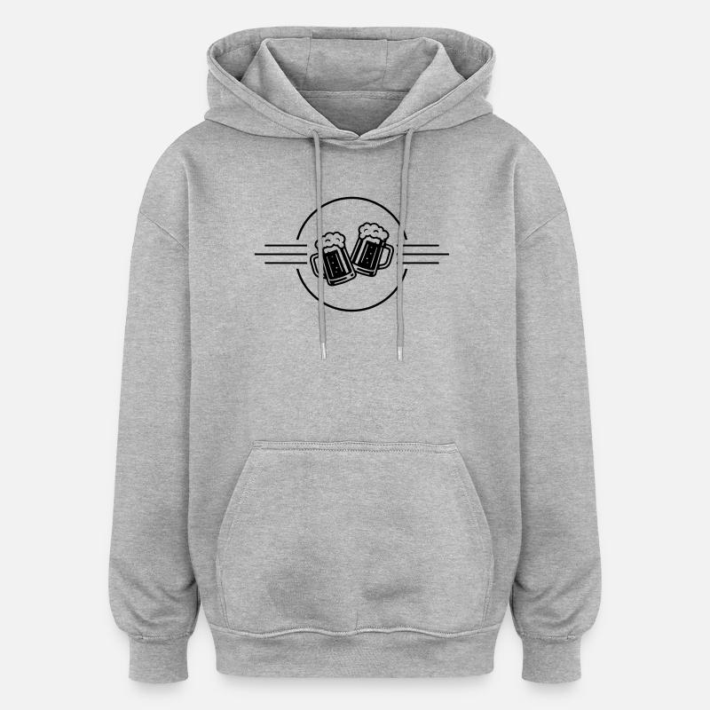 Beer Toast Chope à bière - Sweat à capuche oversize unisexe - gris chiné