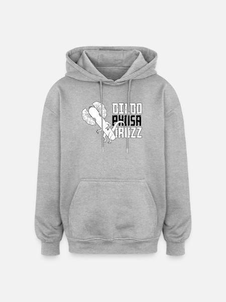 Ironic Dinosaur T-Shirt bachelor party - Oversized Unisex Hoodie - heather grey