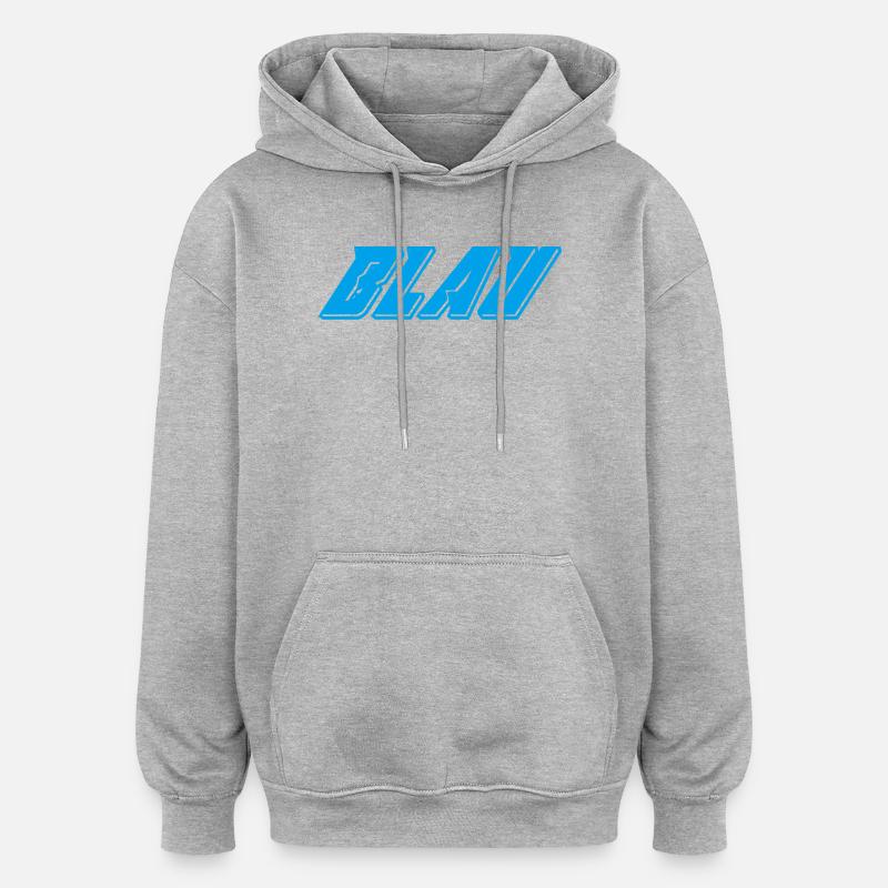 Flux d'énergie bleu abstrait bleu - Sweat à capuche oversize unisexe - gris chiné