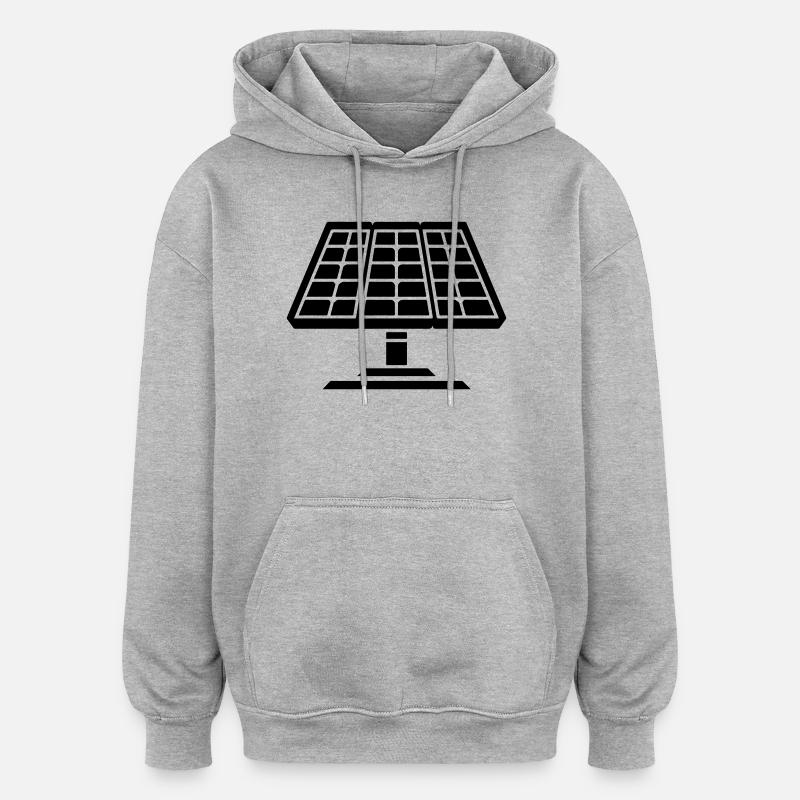 Solar Anlage Panele - Oversized Unisex Hoodie - Grau meliert