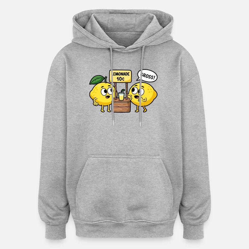 Lemon Comic – Limonade pour 10 cents - Sweat à capuche oversize unisexe - gris chiné